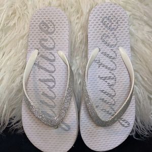 Girls Justice white sandals